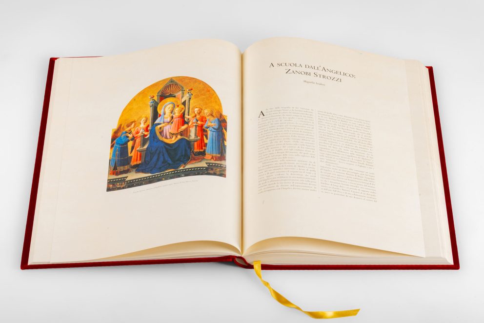 Scheda tecnica del Messale del Beato Angelico, libro d’arte di editoria di pregio con medaglia commemorativa e rilegatura in pelle.