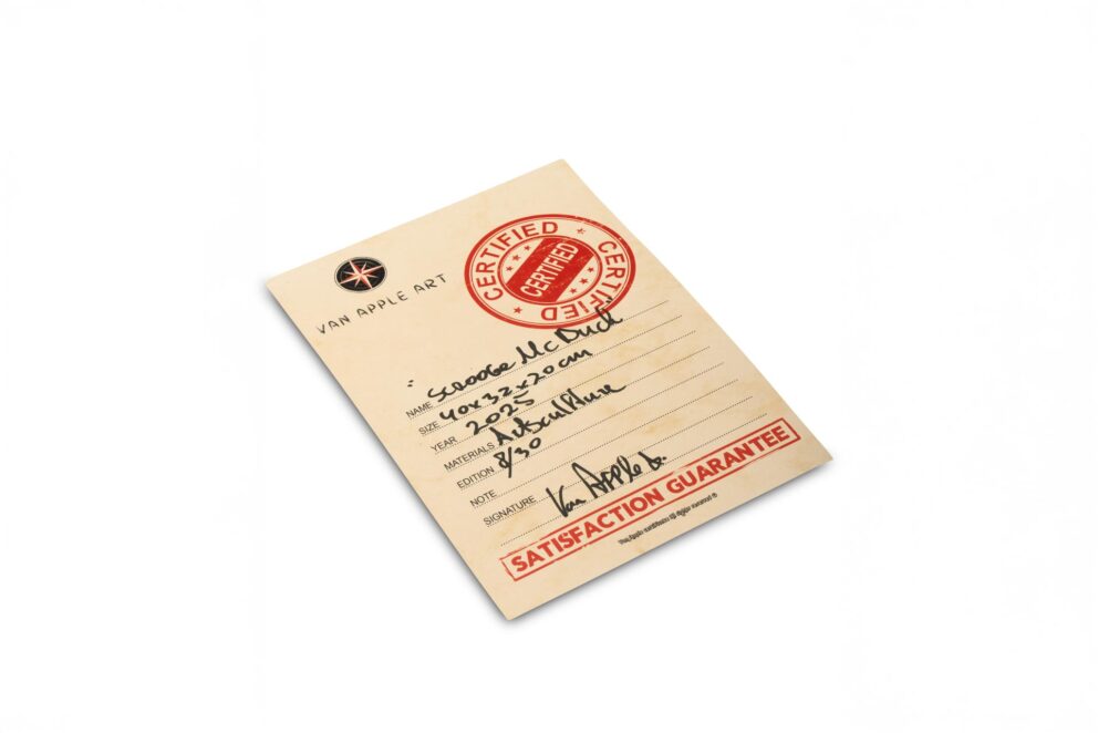 Certificato tiratura limita dell'opera da collezione Paperon de’ Paperoni