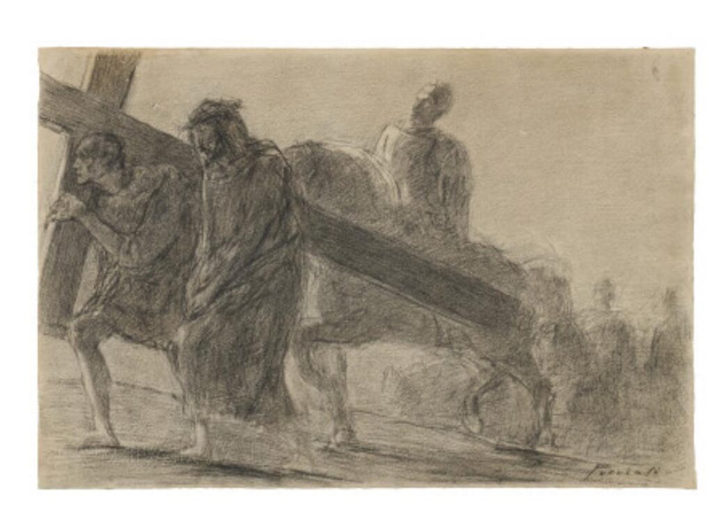 Gaetano Previati, Studio per Via Crucis – Stazione V – Il Cireneo