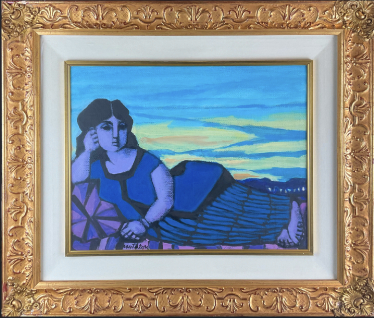 Domenico Cantatore, Donna sdraiata in blu